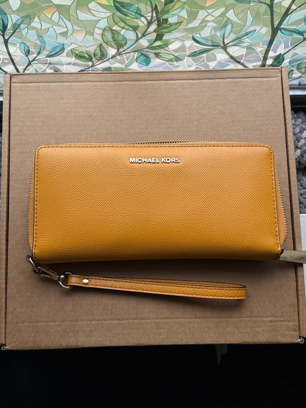 Michael Kors Yellow Zip-Around Wristlet Wallet